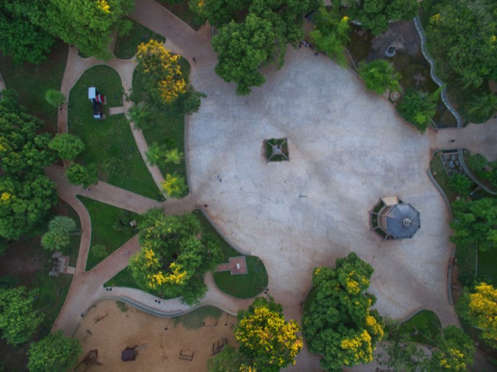 Aerial view of Praça da Independência.